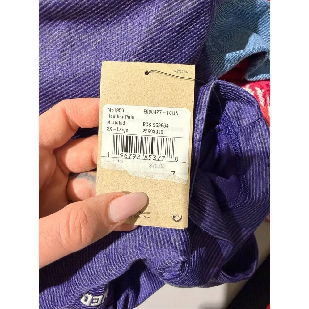 Nike TCU Horned Frogs Stadium Stripe Performance Team Polo Purple 2XL